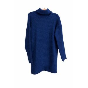 NWT Koton Royal Blue Shimmer Cowl Neck Tunic Sweater Size XL